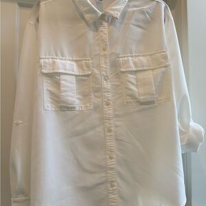 Old Navy White Casual Button Down Shirt